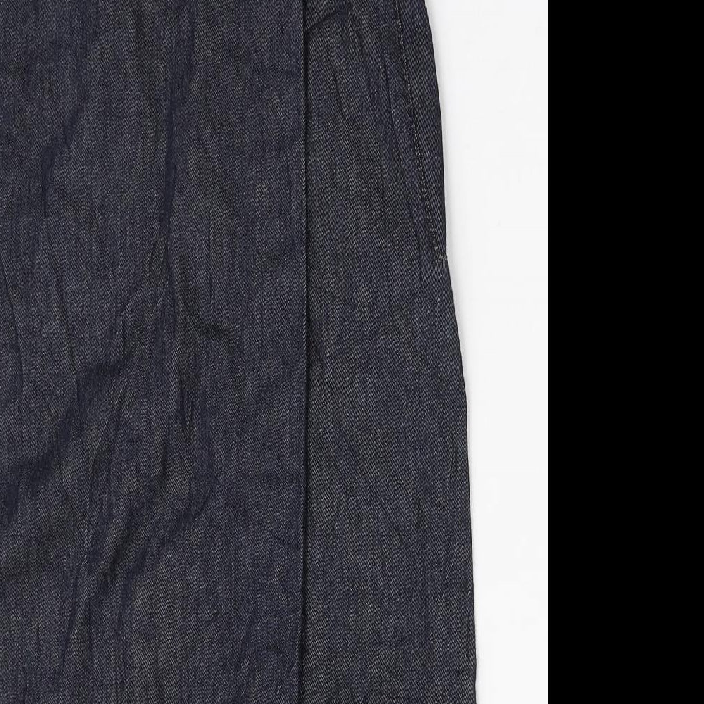 Autograph Womens Blue Cotton Straight & Pencil Skirt Size 6 Zip