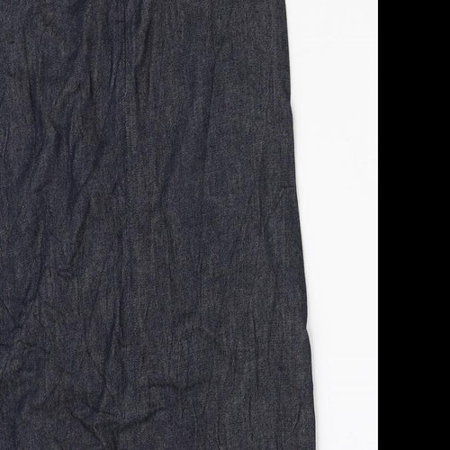 Autograph Womens Blue Cotton Straight & Pencil Skirt Size 6 Zip
