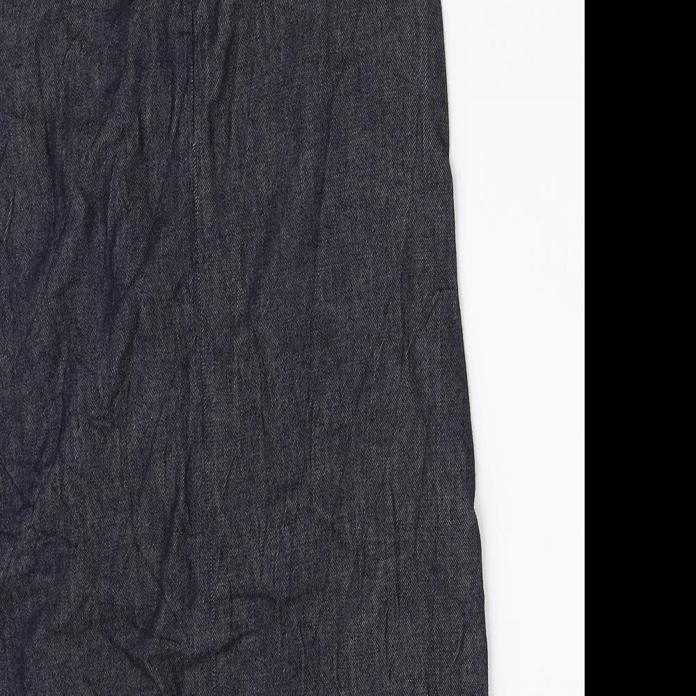 Autograph Womens Blue Cotton Straight & Pencil Skirt Size 6 Zip