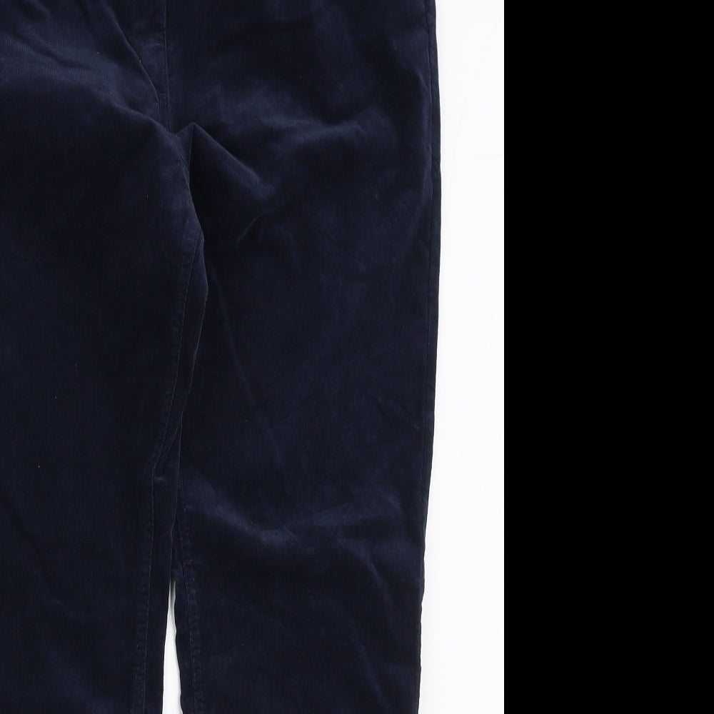 Marks and Spencer Womens Blue Cotton Straight Jeans Size 18 L28 in Regular Zip