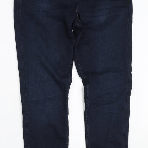Marks and Spencer Womens Blue Polyester Skinny Jeans Size 12 L28 in Regular Zip