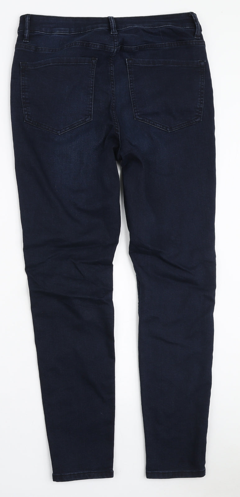 Marks and Spencer Womens Blue Polyester Skinny Jeans Size 12 L28 in Regular Zip