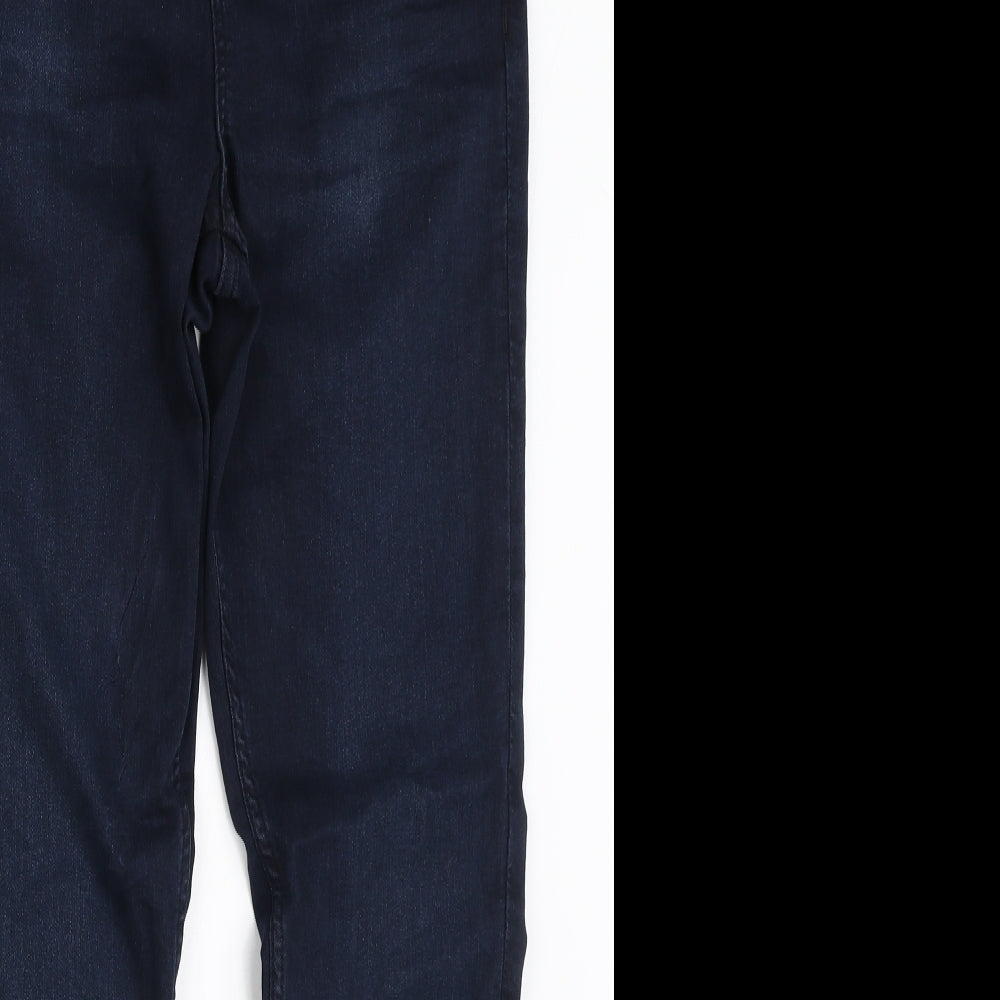 Marks and Spencer Womens Blue Polyester Skinny Jeans Size 12 L28 in Regular Zip