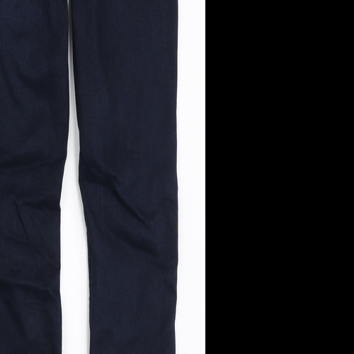 Marks and Spencer Womens Blue Polyester Skinny Jeans Size 12 L28 in Regular Zip