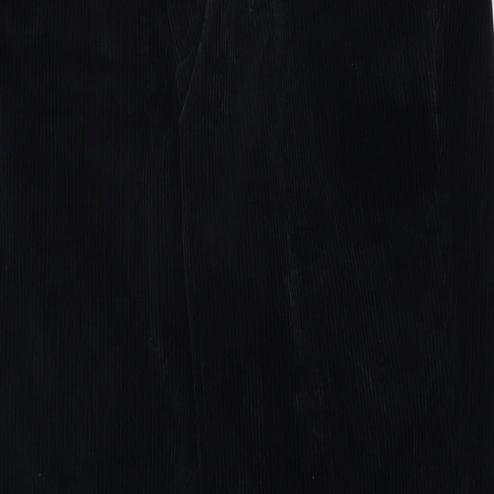 Marks and Spencer Mens Blue Cotton Trousers Size 36 in L29 in Regular Zip