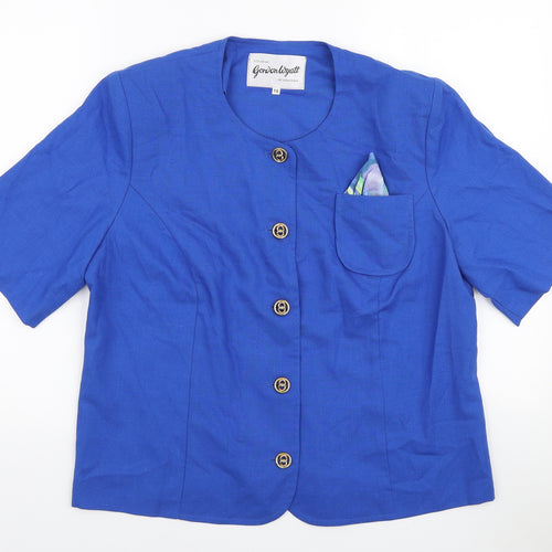 Gordon Wyatt Womens Blue Jacket Blazer Size 16 Button