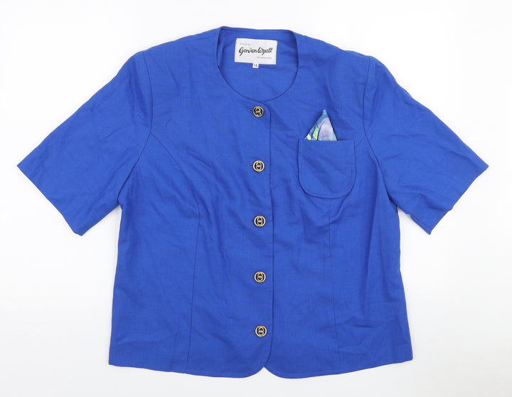 Gordon Wyatt Womens Blue Jacket Blazer Size 16 Button