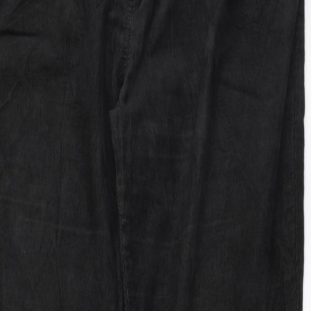 Marks and Spencer Womens Black Cotton Bootcut Jeans Size 18 L32 in Regular Zip