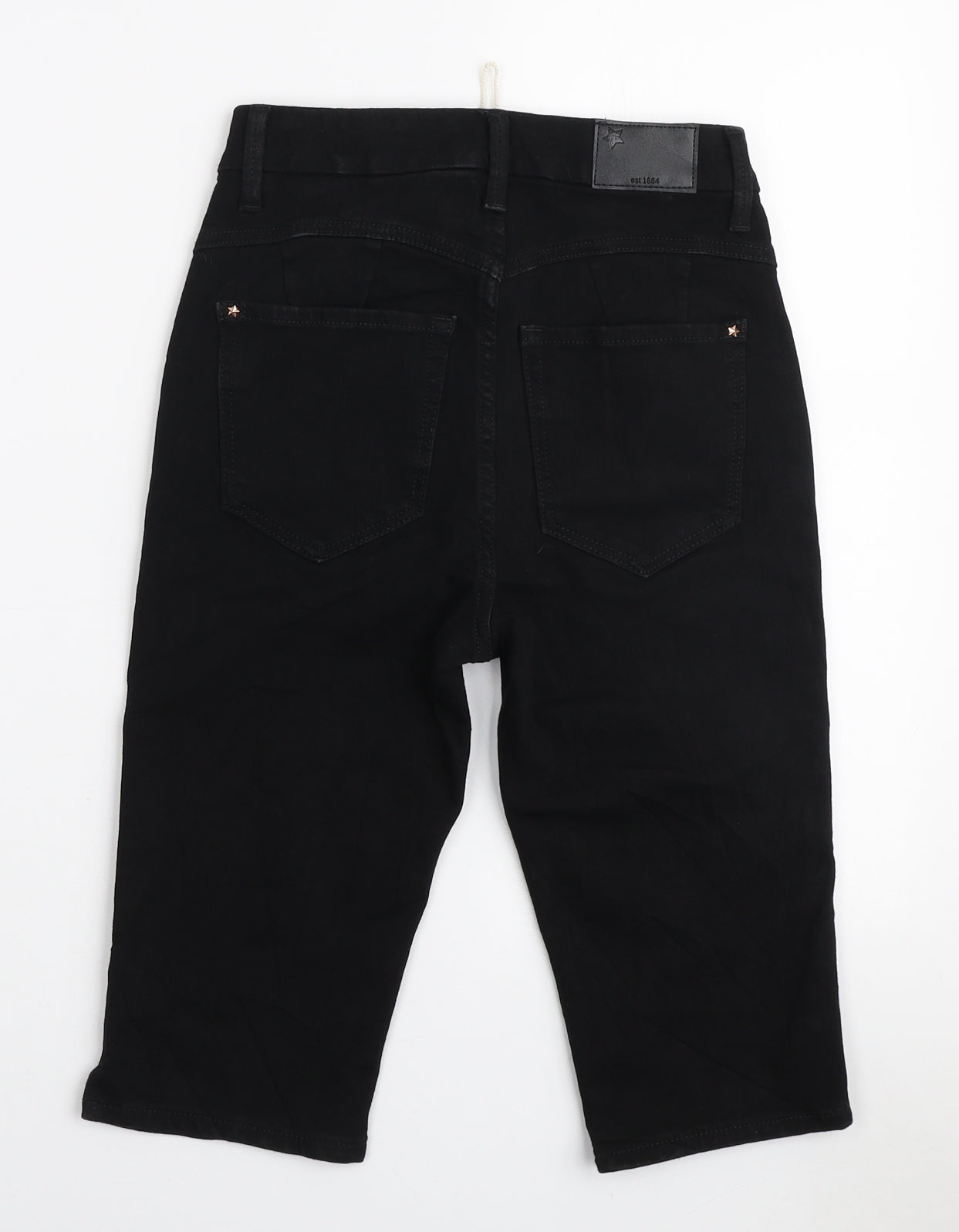 Marks and Spencer Womens Black Cotton Compression Shorts Size 6 L14 in Regular Zip