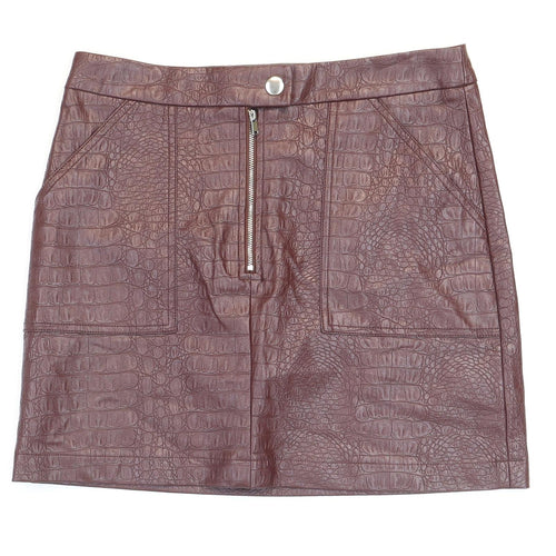 George Womens Red Animal Print Polyurethane Mini Skirt Size 10 Zip - Pleather. Snakeskin pattern.