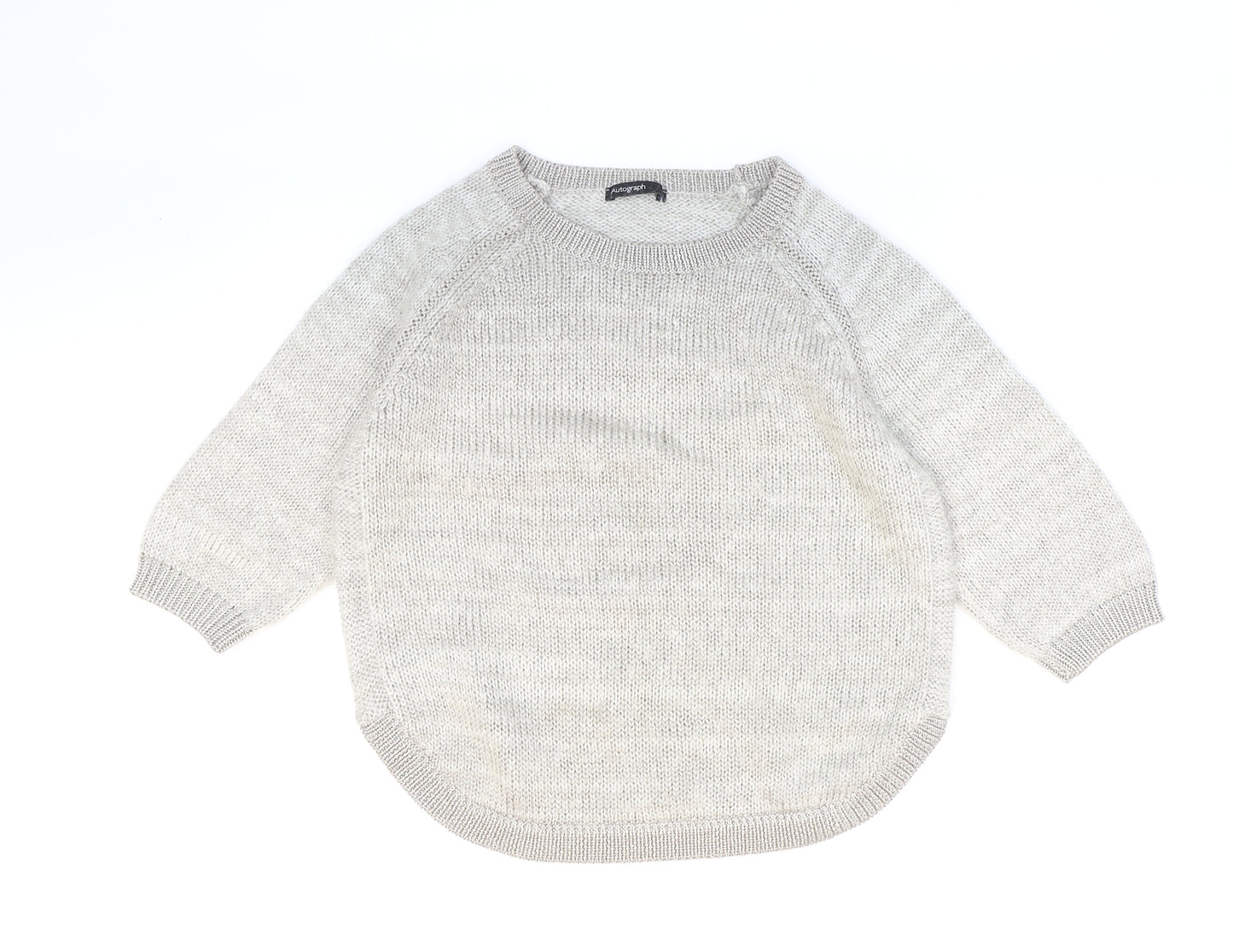 Autograph Womens Grey Round Neck Polyester Pullover Jumper Size 14