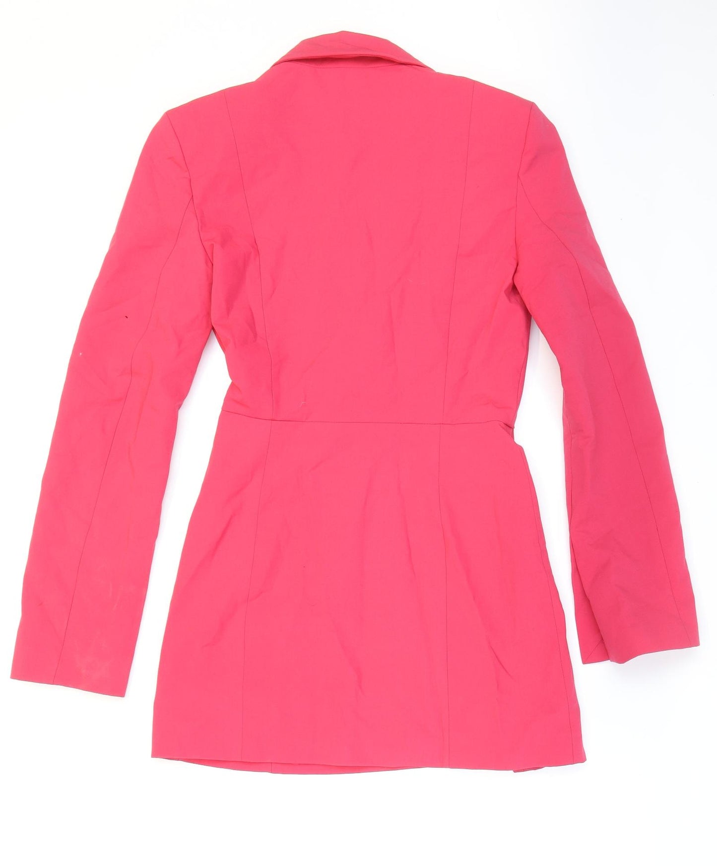 Zara Womens Pink Polyester Fit & Flare Size 4 Collared Zip