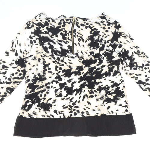 George Womens Multicoloured Animal Print Polyester Basic T-Shirt Size 12 Boat Neck - Cheetah print