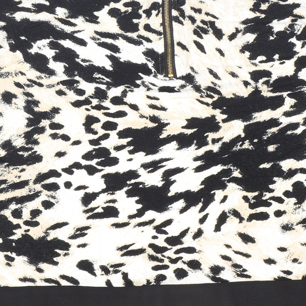 George Womens Multicoloured Animal Print Polyester Basic T-Shirt Size 12 Boat Neck - Cheetah print