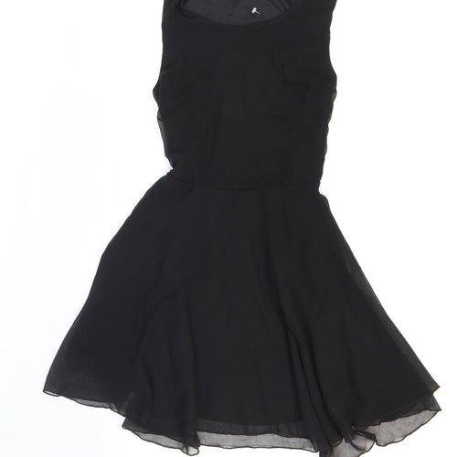 AX Paris Womens Black Polyester Fit & Flare Size 10 Boat Neck Zip