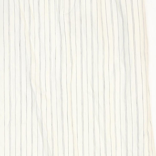 Zara Womens White Striped Polyester Maxi Skirt Size 10 Zip