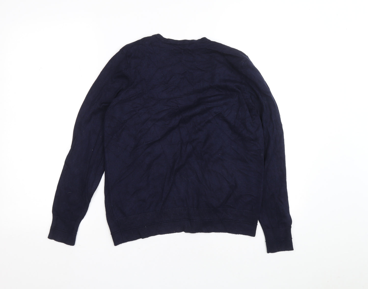 M&Co Womens Blue V-Neck Viscose Cardigan Jumper Size 12
