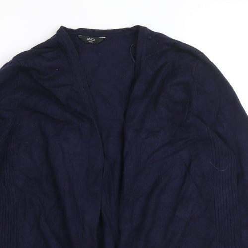 M&Co Womens Blue V-Neck Viscose Cardigan Jumper Size 12