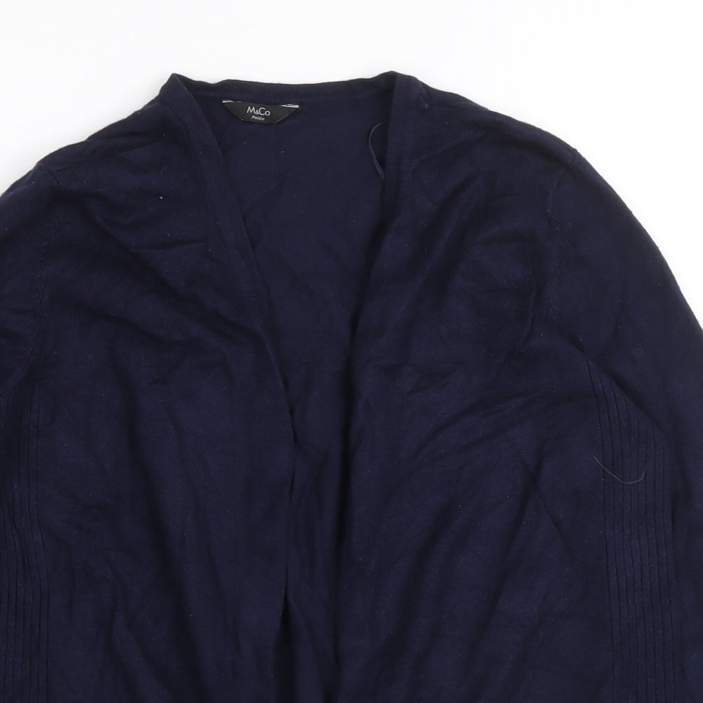 M&Co Womens Blue V-Neck Viscose Cardigan Jumper Size 12