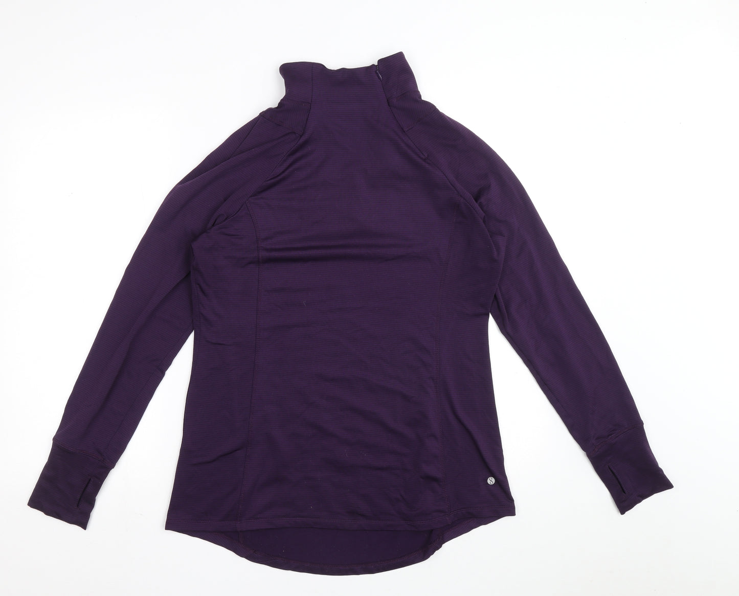 Layers Womens Purple Polyester Basic Casual Size L High Neck Zip