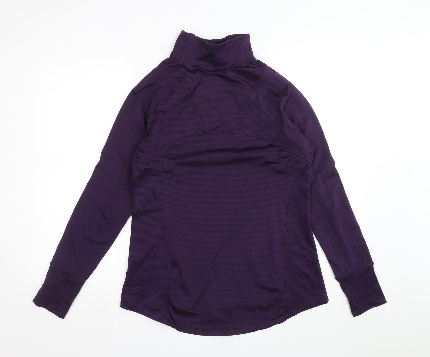 Layers Womens Purple Polyester Basic Casual Size L High Neck Zip