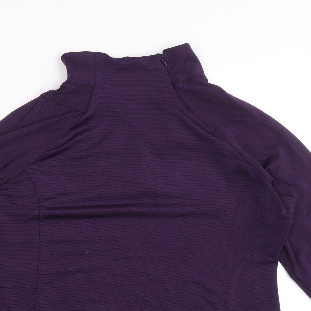 Layers Womens Purple Polyester Basic Casual Size L High Neck Zip