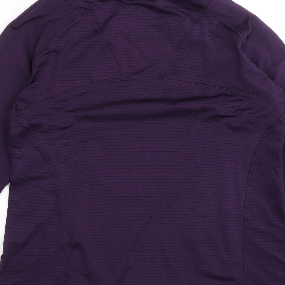 Layers Womens Purple Polyester Basic Casual Size L High Neck Zip