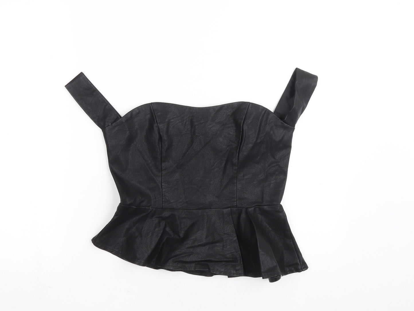 Missguided Womens Black Cotton Basic Tank Size 10 Sweetheart