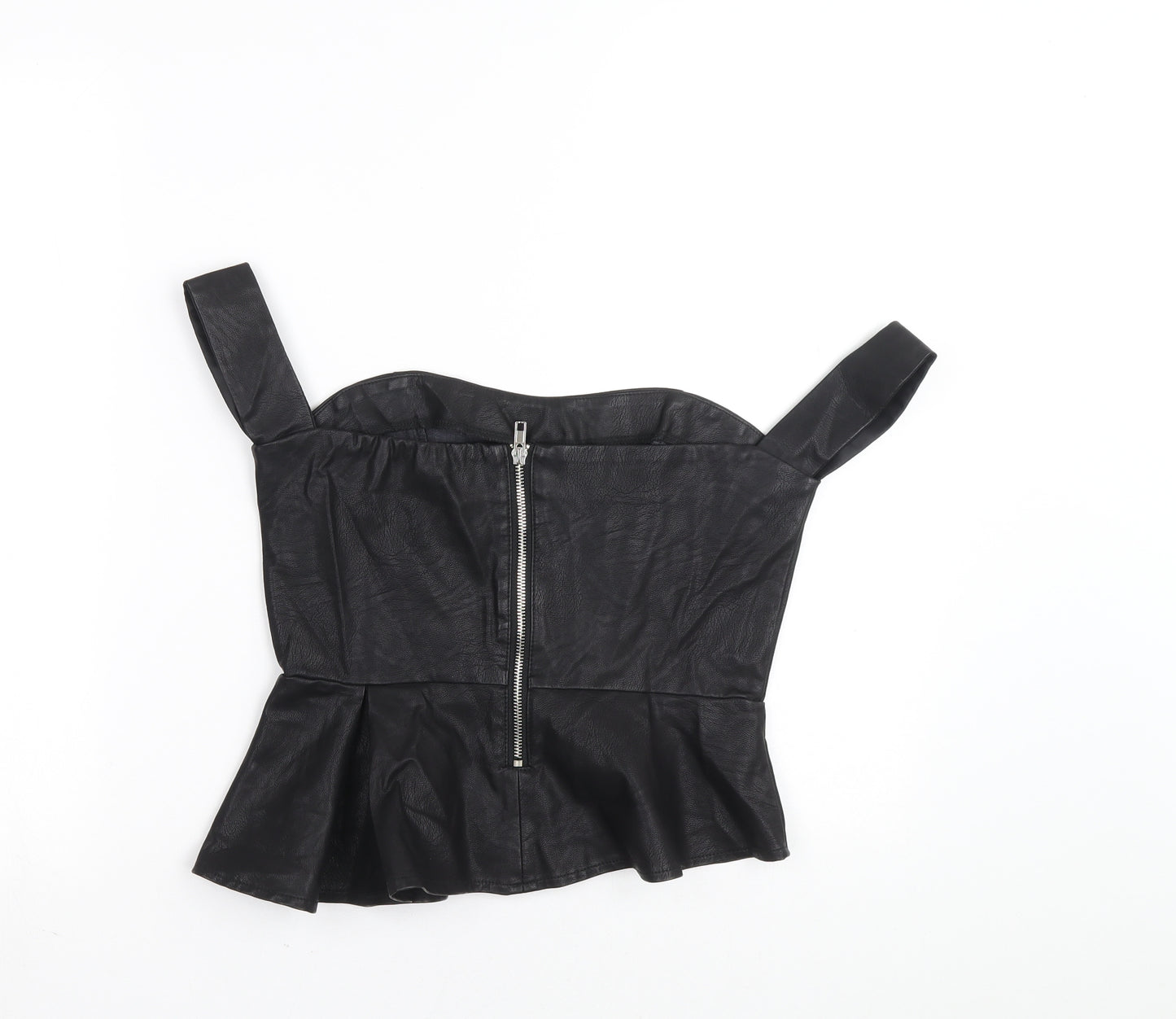 Missguided Womens Black Cotton Basic Tank Size 10 Sweetheart