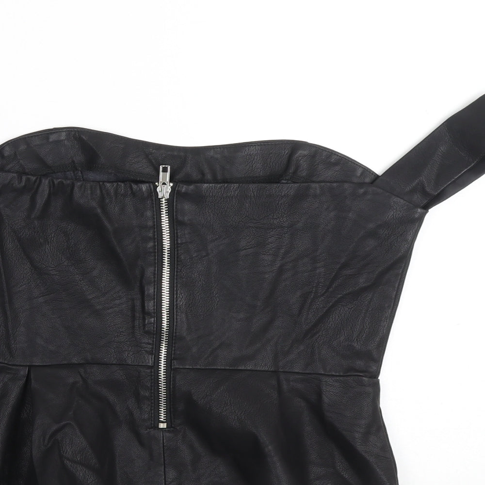Missguided Womens Black Cotton Basic Tank Size 10 Sweetheart