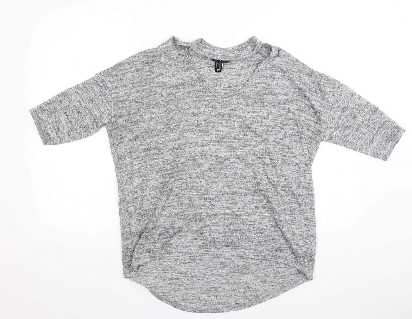 New Look Womens Grey Round Neck Polyester Pullover Jumper Size 12