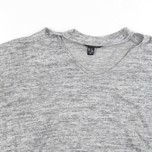 New Look Womens Grey Round Neck Polyester Pullover Jumper Size 12
