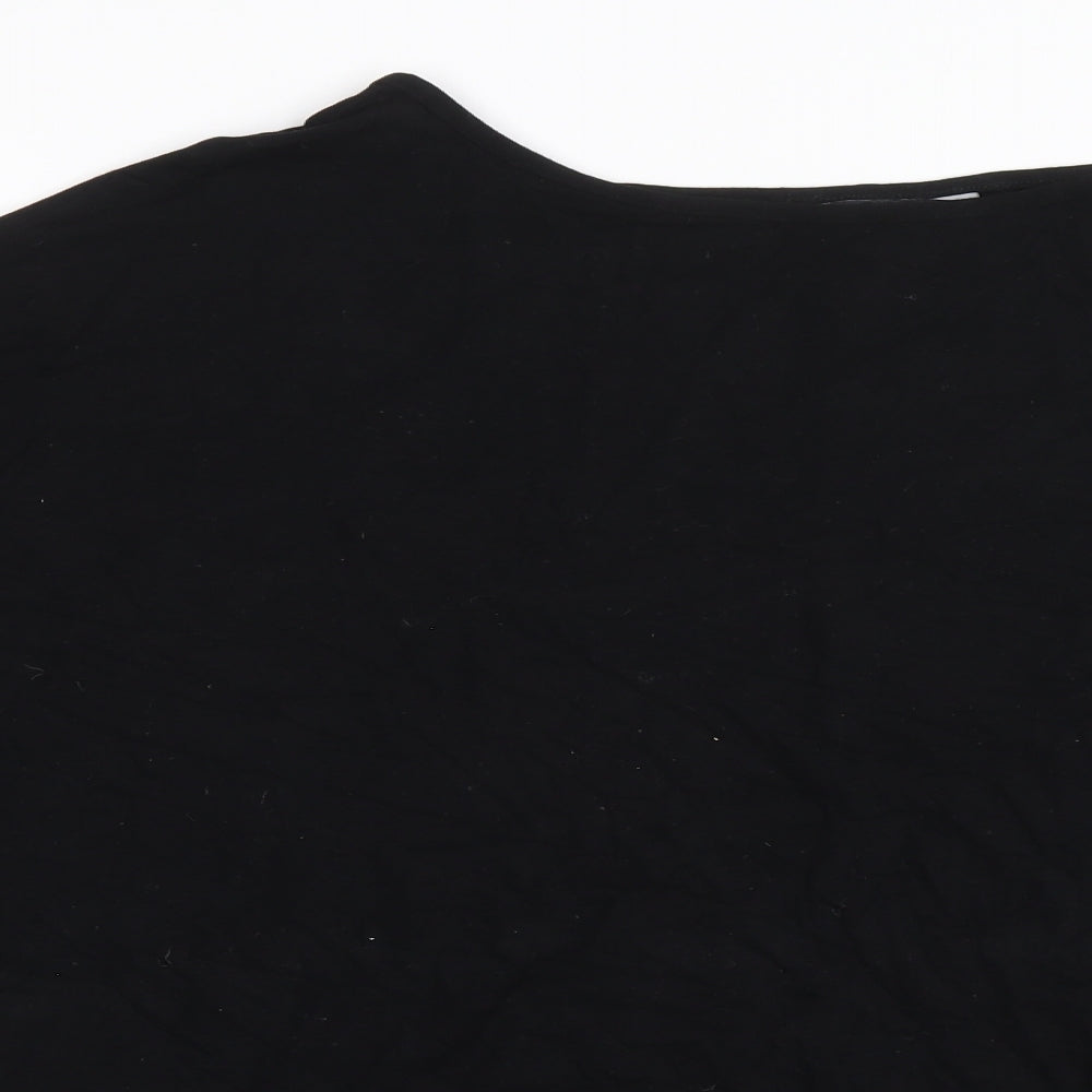 Dorothy Perkins Womens Black Viscose Basic Blouse Size 18 Boat Neck