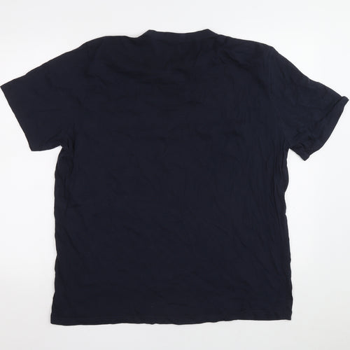 Preworn Mens Blue Cotton T-Shirt Size XL Round Neck - Jingle bell rock