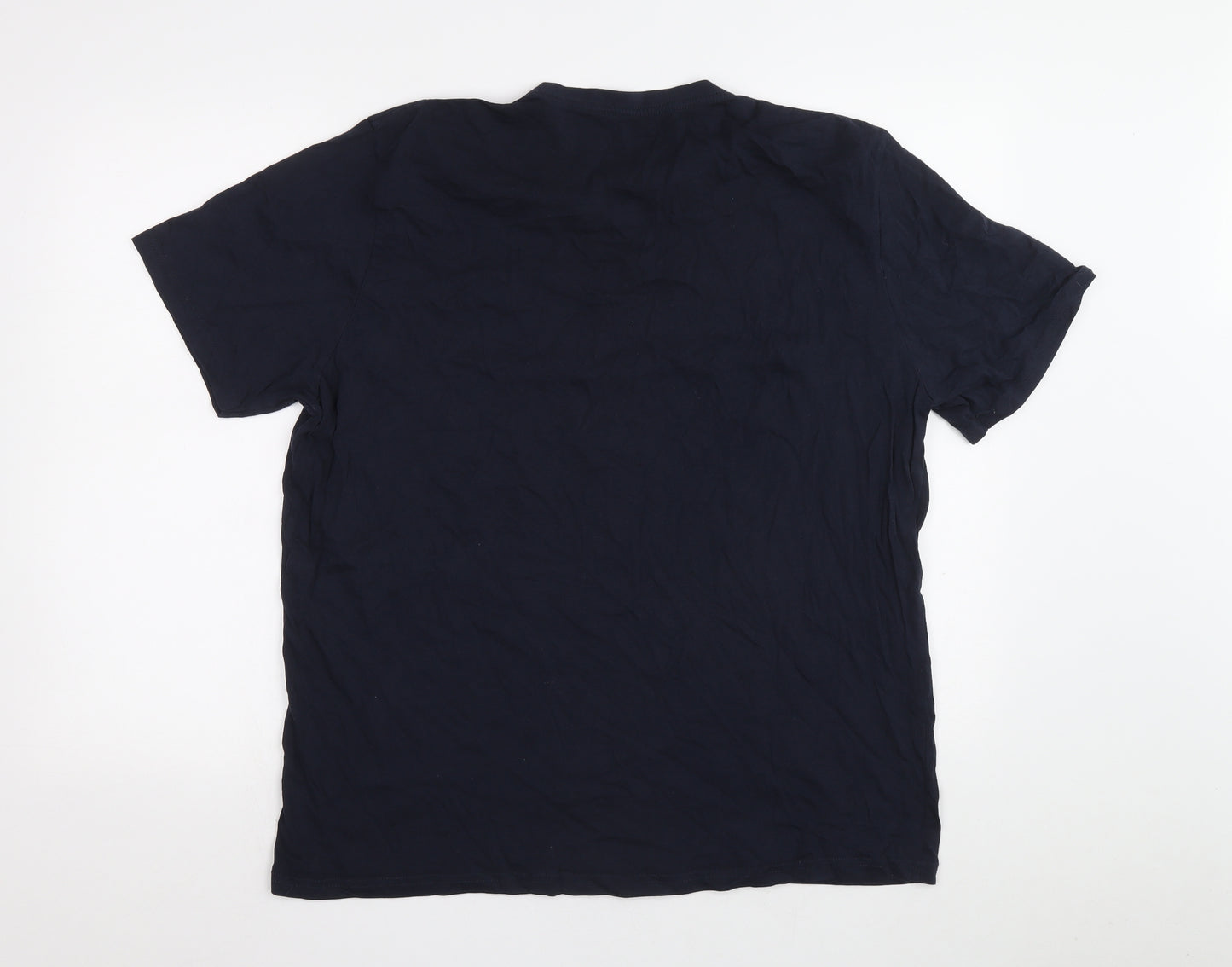 Preworn Mens Blue Cotton T-Shirt Size XL Round Neck - Jingle bell rock