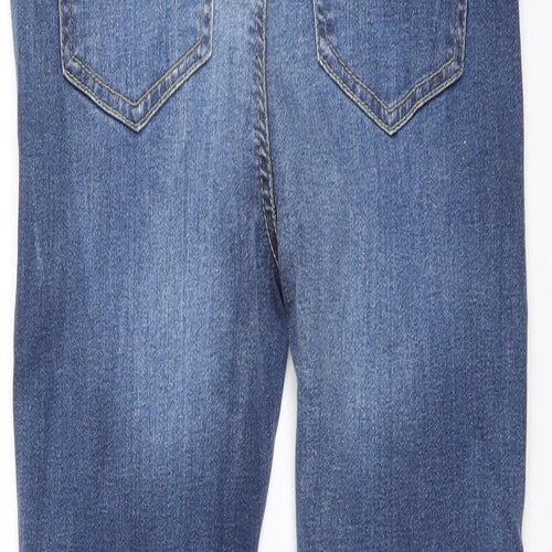 Boohoo Womens Blue Cotton Mom Jeans Size 8 L25.5 in Regular Zip