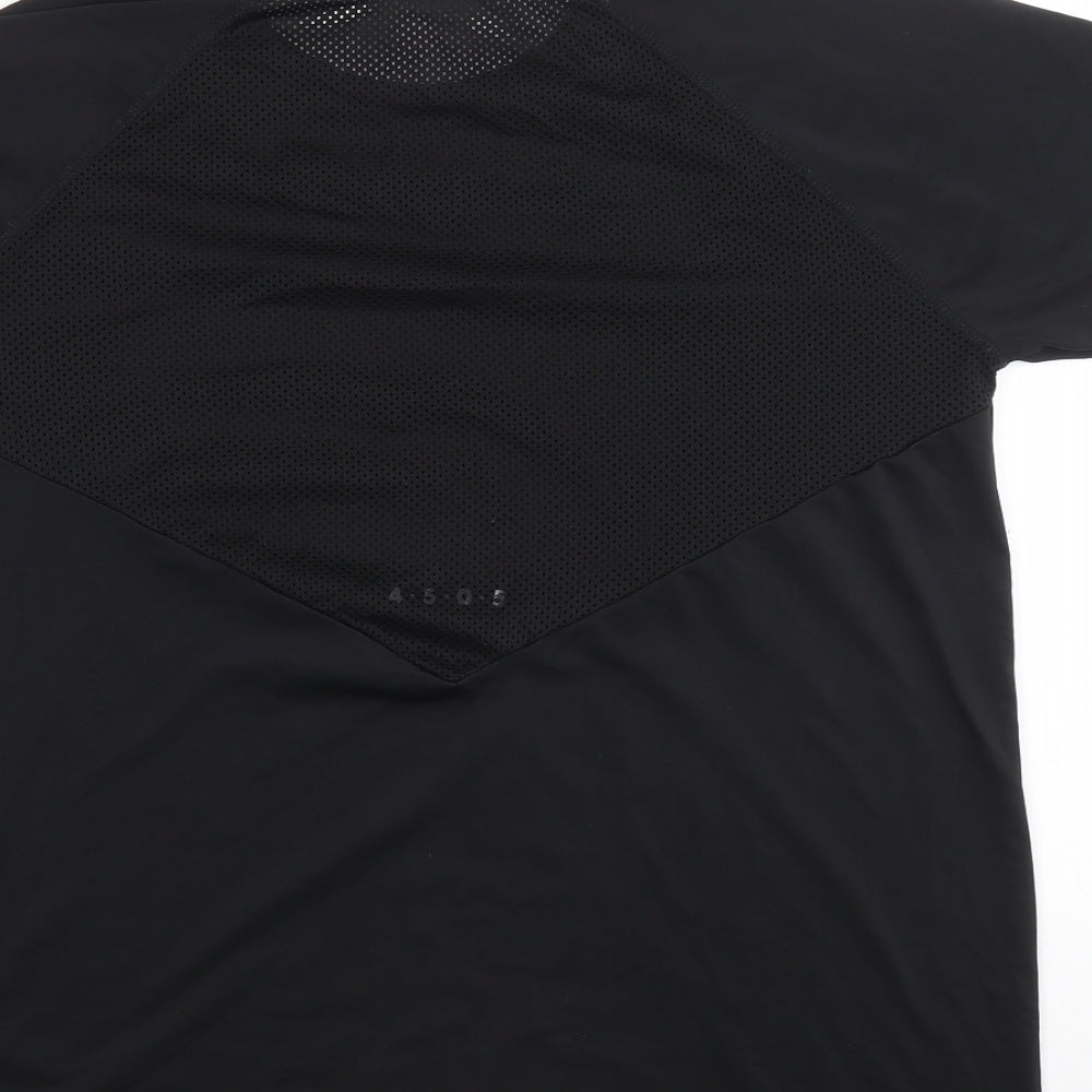 ASOS Womens Black Polyester Basic T-Shirt Size 12 Round Neck