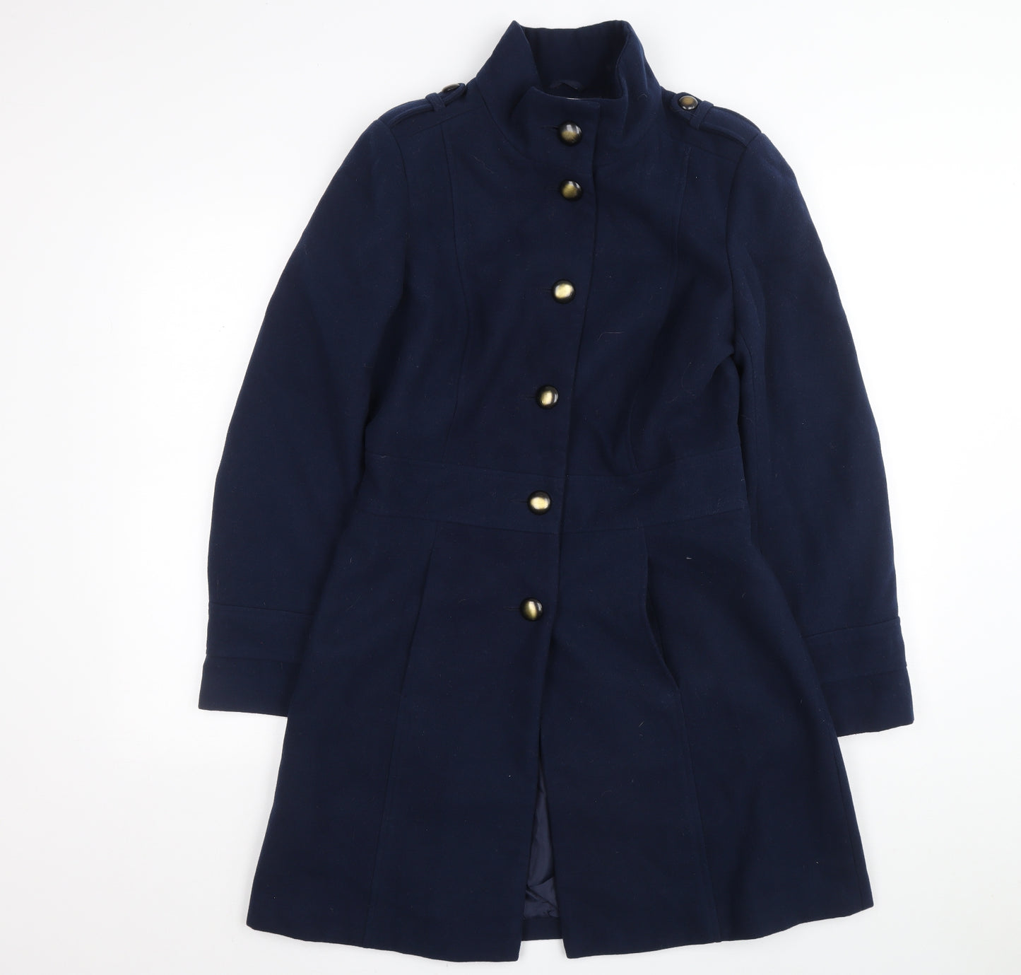 Paraphrase Womens Blue Overcoat Coat Size 10 Button