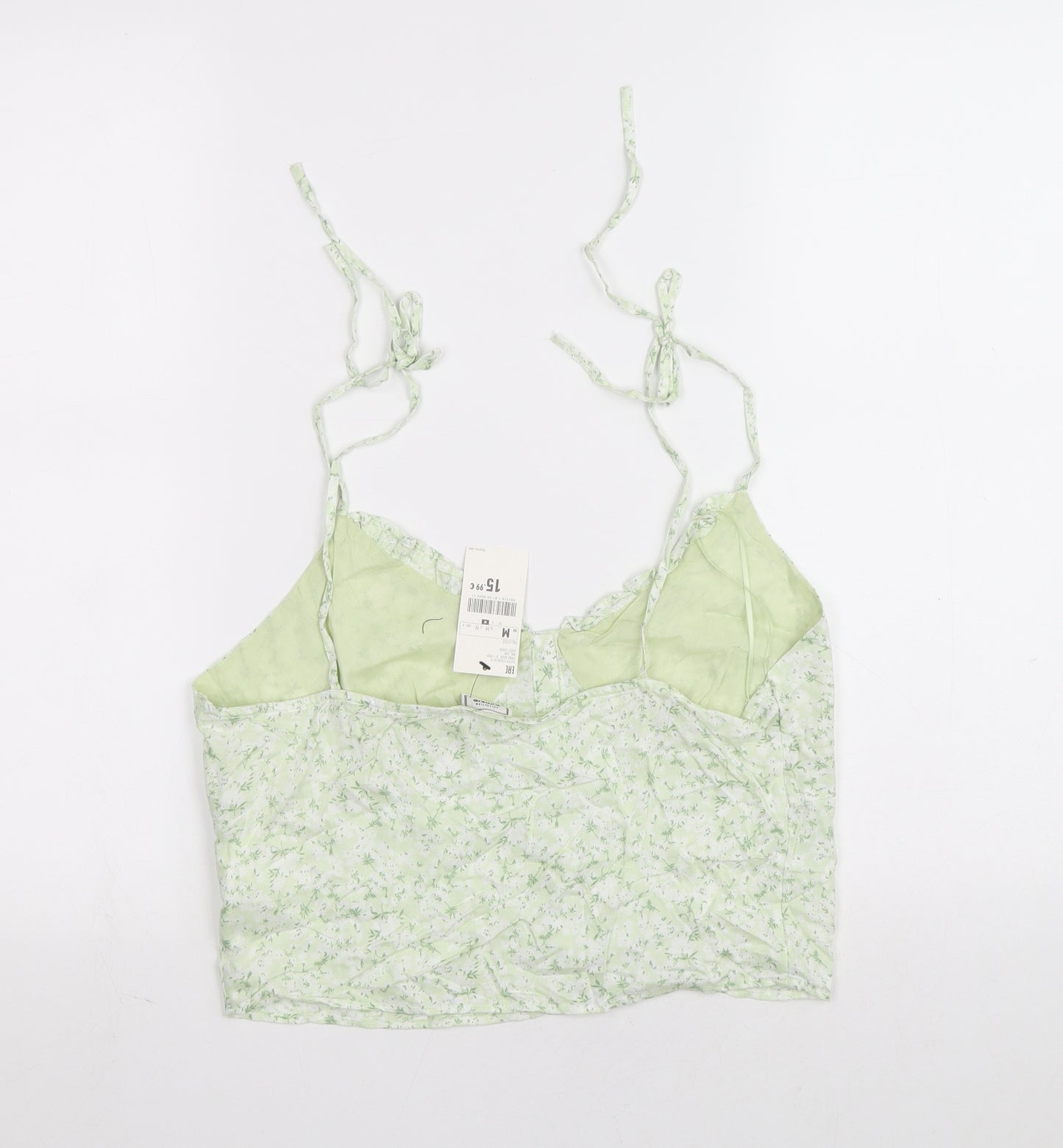 Pimkie Womens Green Floral Viscose Basic Tank Size M Sweetheart