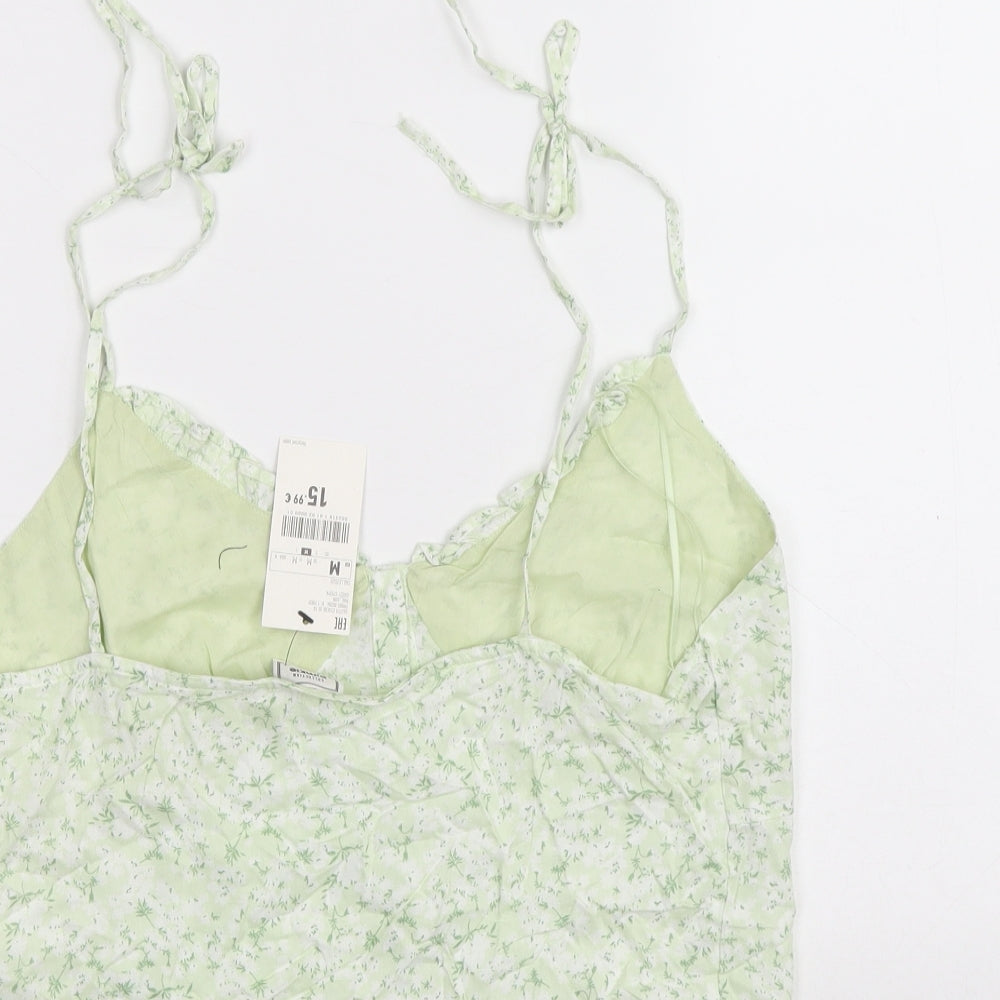 Pimkie Womens Green Floral Viscose Basic Tank Size M Sweetheart