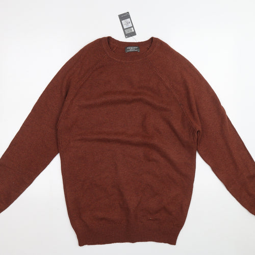 Primark Mens Brown Round Neck Polyester Pullover Jumper Size M