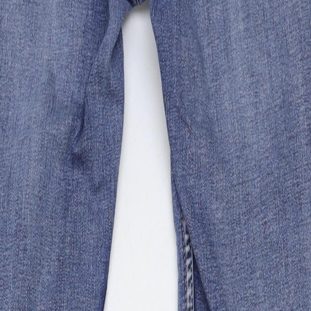 H&M Girls Blue Cotton Skinny Jeans Size 12-13 Years Regular Button - Distressed