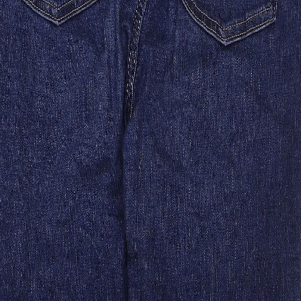 Marks and Spencer Womens Blue Cotton Straight Jeans Size 12 L26 in Regular Button
