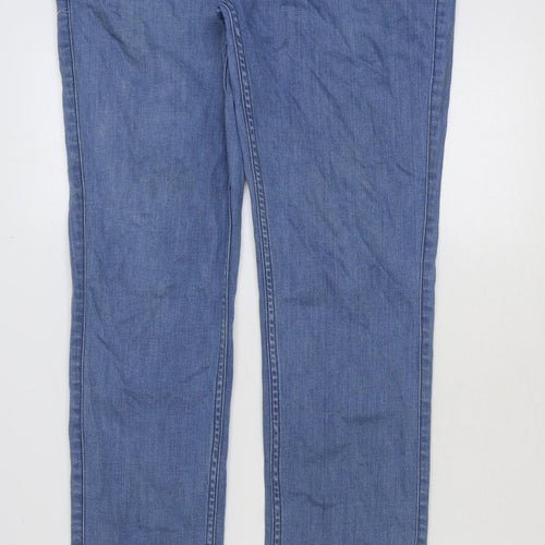 Selected Mens Blue Cotton Straight Jeans Size 32 in L34 in Regular Button