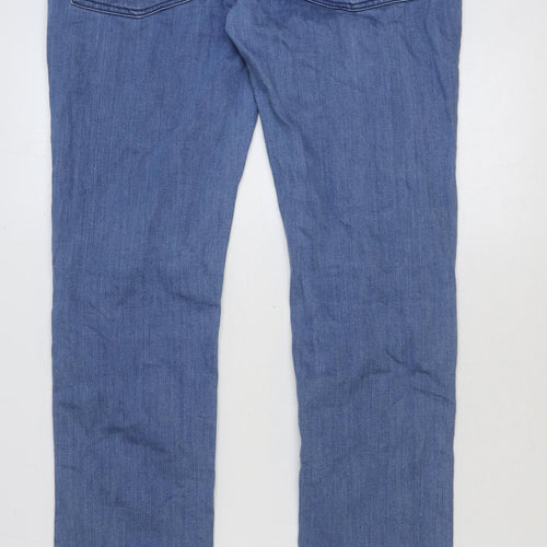 Selected Mens Blue Cotton Straight Jeans Size 32 in L34 in Regular Button