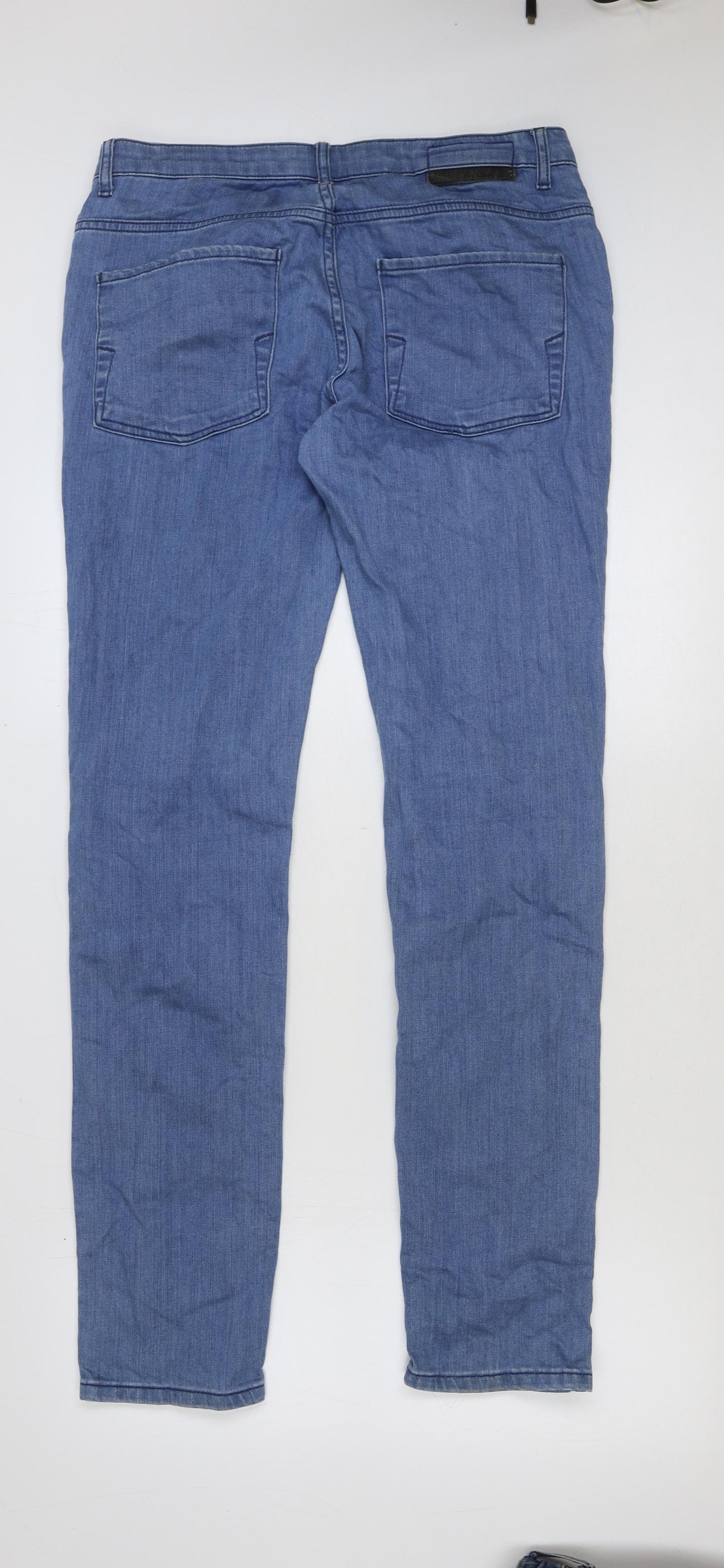 Selected Mens Blue Cotton Straight Jeans Size 32 in L34 in Regular Button