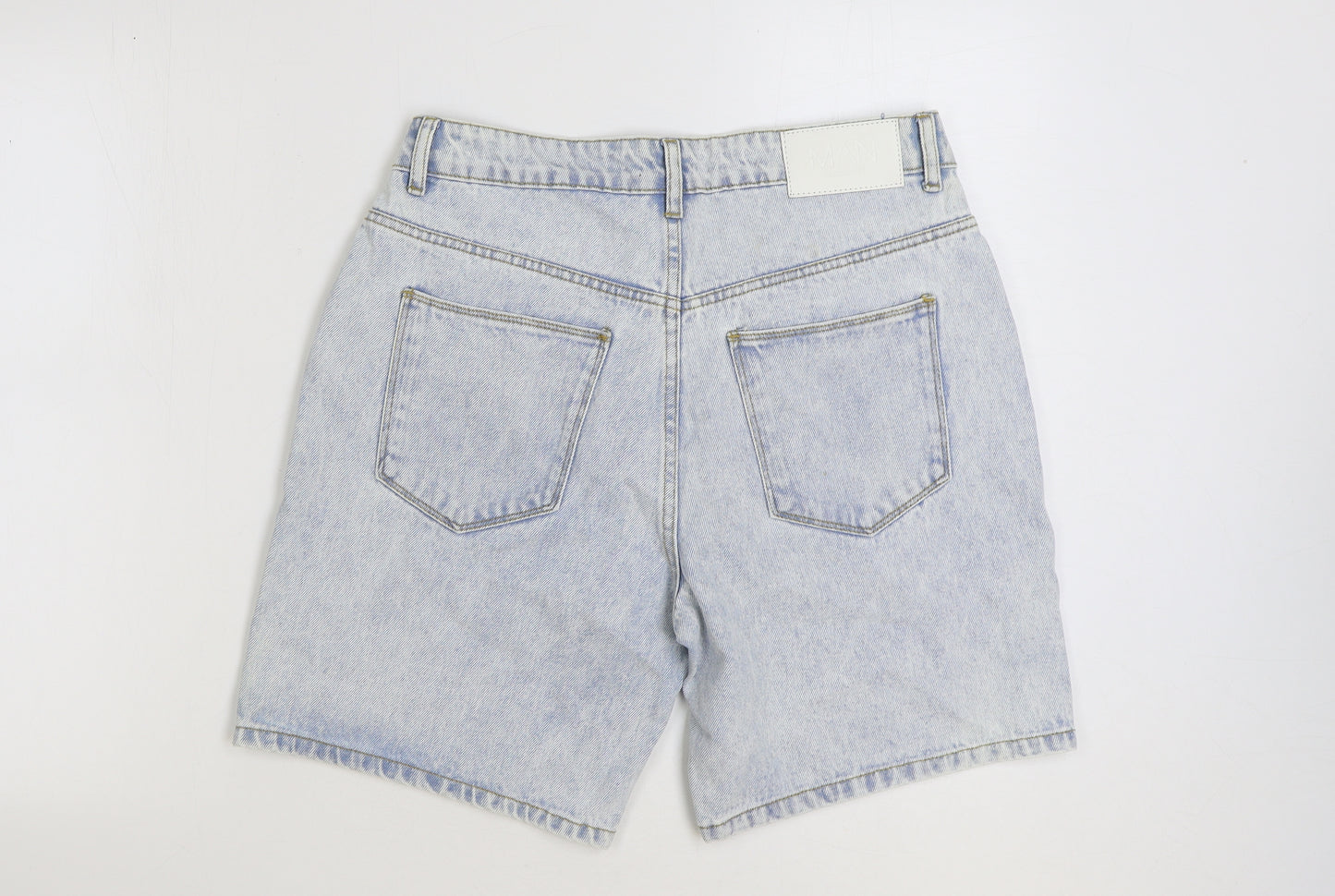 Boohoo Mens Blue Cotton Bermuda Shorts Size 32 in L8 in Regular Button
