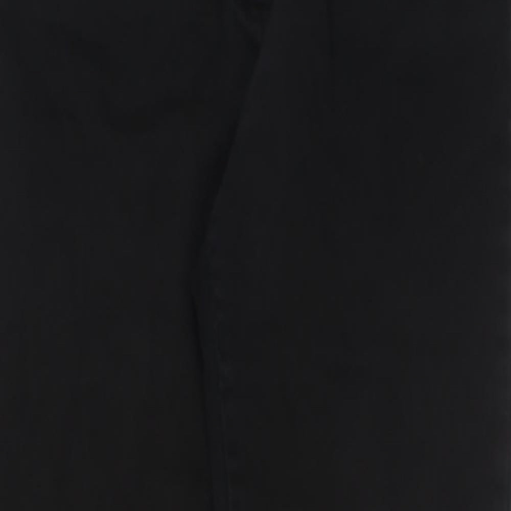 Preworn Womens Black Cotton Bootcut Jeans Size 32 in L29 in Regular Button