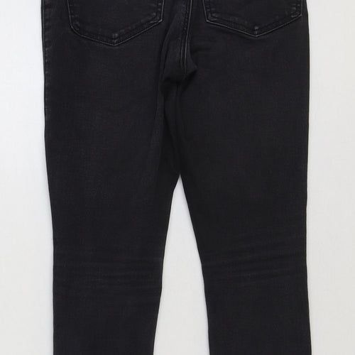 Topshop Womens Black Cotton Skinny Jeans Size 28 in L28 in Regular Button