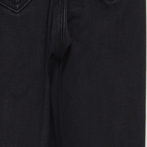 Topshop Womens Black Cotton Skinny Jeans Size 28 in L28 in Regular Button
